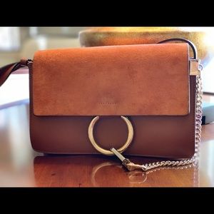 Chloe small Faye leather/suede shoulder bag